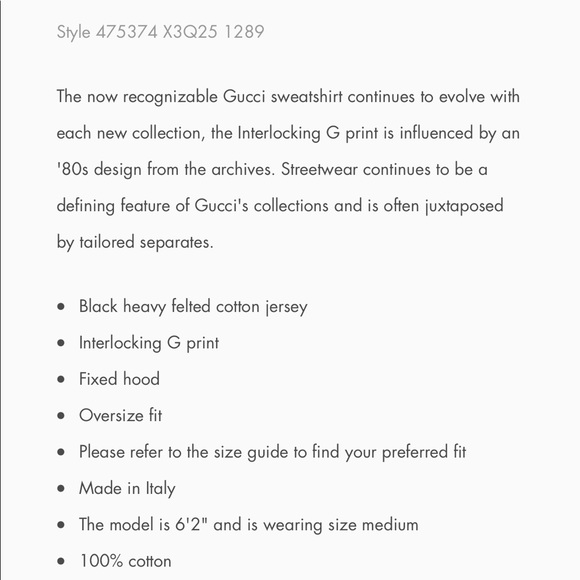 Gucci Hooded Sweatshirt With Interlocking G! - Picture 4 of 8